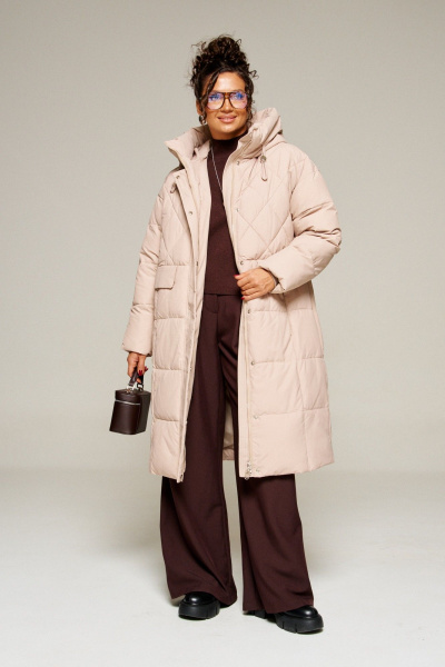 Пальто Beautiful&Free 8016 песочный - фото 7