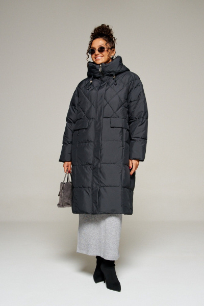 Пальто Beautiful&Free 8016 черный - фото 2