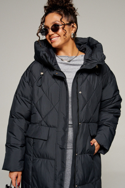 Пальто Beautiful&Free 8016 черный - фото 8