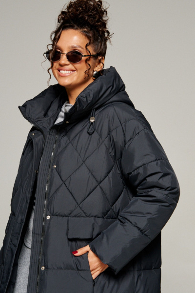 Пальто Beautiful&Free 8016 черный - фото 9