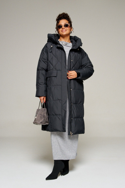 Пальто Beautiful&Free 8016 черный - фото 5