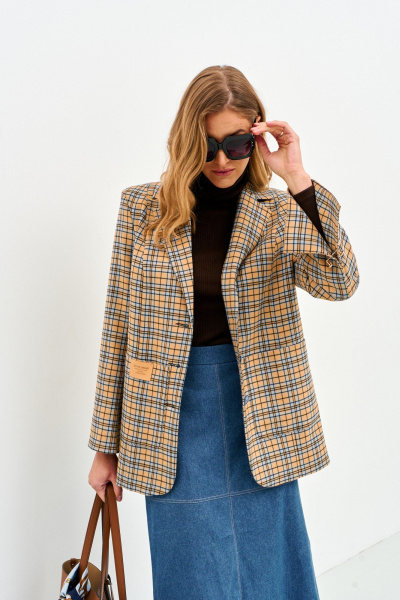 Жакет Mars design 1069 клетка_горчичная - фото 19