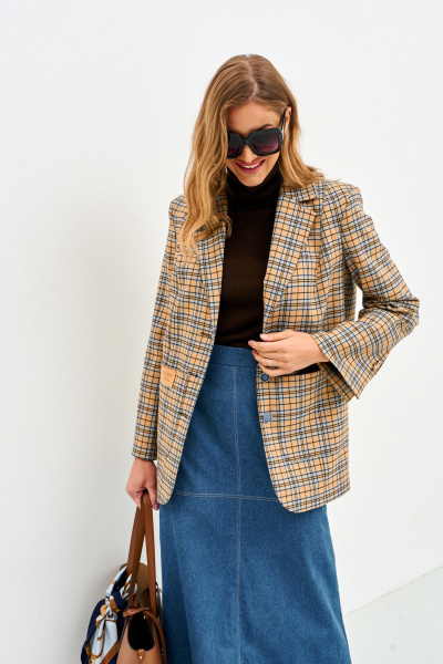 Жакет Mars design 1069 клетка_горчичная - фото 18