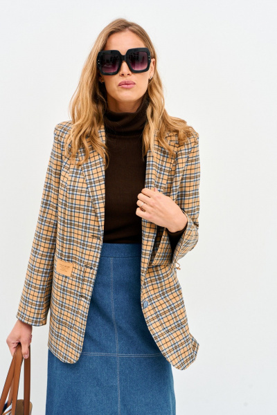 Жакет Mars design 1069 клетка_горчичная - фото 13