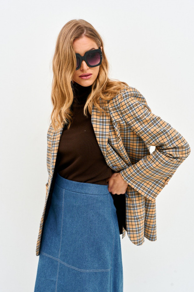 Жакет Mars design 1069 клетка_горчичная - фото 12