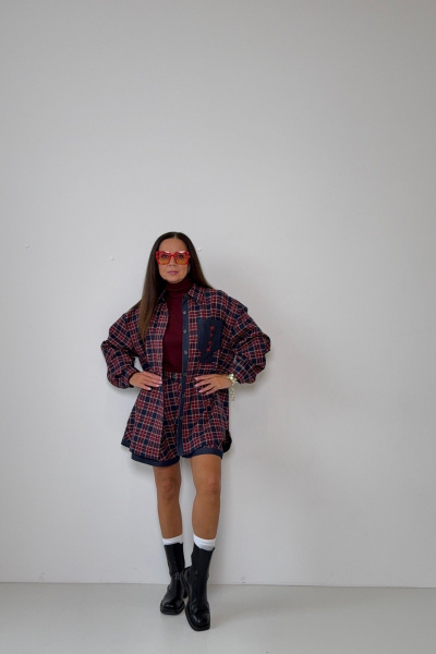 Блуза Mars design 1081 клетка_сине_красная - фото 3