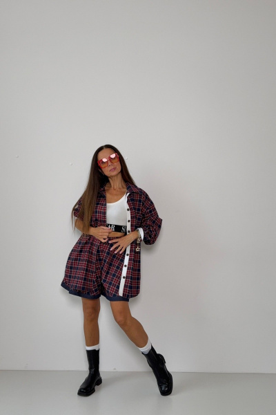 Шорты Mars design 1082 клетка_сине-красная - фото 9