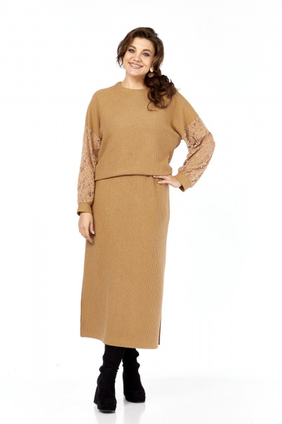 Джемпер, юбка Элль-стиль 2430 кэмел - фото 8