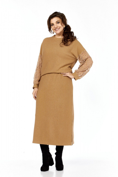 Джемпер, юбка Элль-стиль 2430 кэмел - фото 7