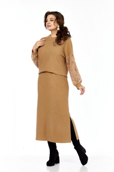 Джемпер, юбка Элль-стиль 2430 кэмел - фото 6