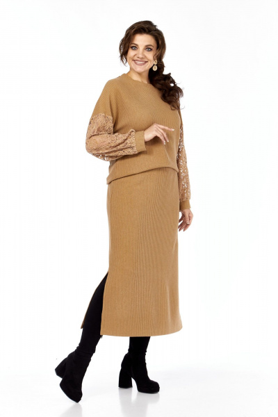Джемпер, юбка Элль-стиль 2430 кэмел - фото 2