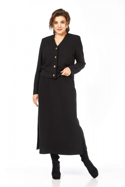 Джемпер, юбка Элль-стиль 2431 черный - фото 1