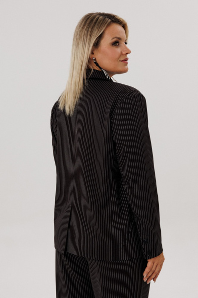 Брюки, жакет OVERYOU М222 черно-белый_полоска - фото 6