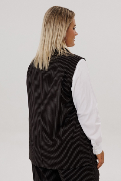 Брюки, жилет OVERYOU М223 черно-белый_полоска - фото 7