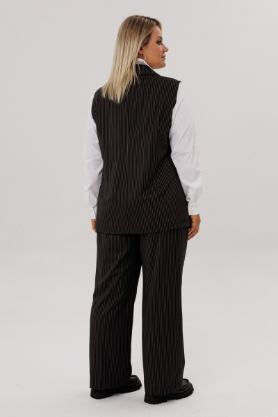 Брюки, жилет OVERYOU М223 черно-белый_полоска - фото 6
