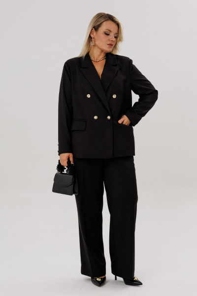 Брюки, жакет OVERYOU М228 черный - фото 2