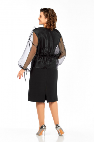 Накидка, платье Ольга Стиль С-973 черный - фото 4