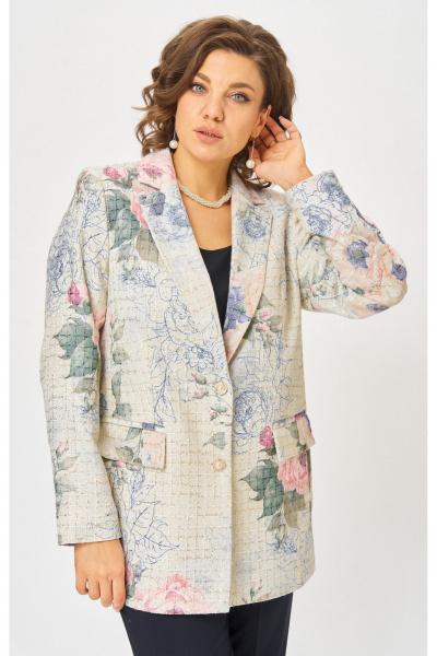 Жакет БелЭльСтиль 762-3_24_22 молочный твид - фото 2