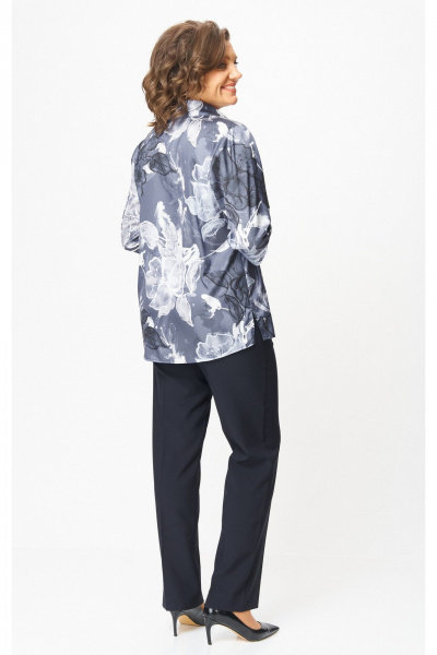 Блуза БелЭльСтиль 877-3_26_22 синий принт - фото 5