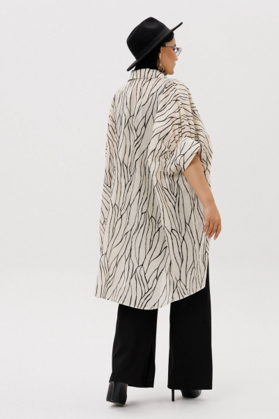 Блуза, брюки Anastasia 1260.2 молочный/черный - фото 4