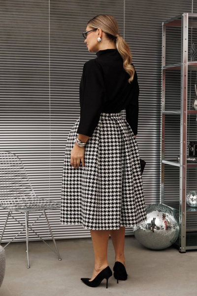 Блуза, юбка Anastasia 1285 черно-белый - фото 5