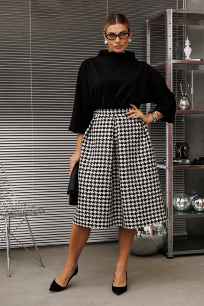 Блуза, юбка Anastasia 1285 черно-белый - фото 2