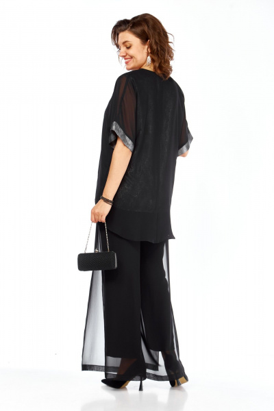 Блуза, брюки БагираАнТа 1080 черный-серебро - фото 8