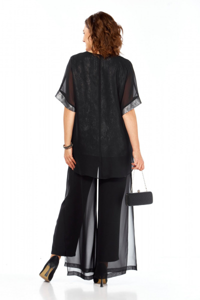 Блуза, брюки БагираАнТа 1080 черный-серебро - фото 7
