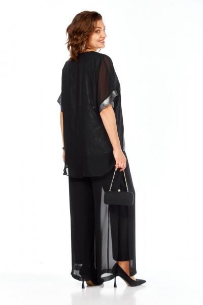 Блуза, брюки БагираАнТа 1080 черный-серебро - фото 6