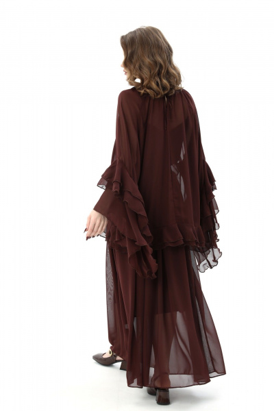 Блуза, комбинация, юбка NikVa 1001-3 шоколад - фото 7