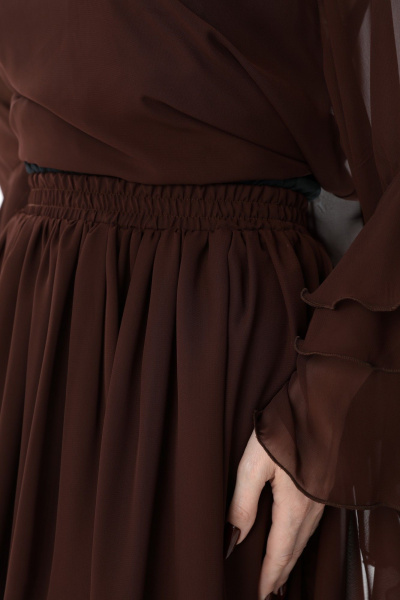 Блуза, комбинация, юбка NikVa 1001-3 шоколад - фото 6