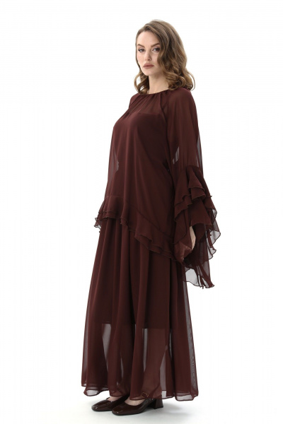 Блуза, комбинация, юбка NikVa 1001-3 шоколад - фото 5