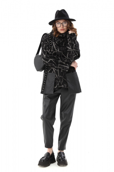 Брюки, джемпер NikVa 1002-1 чёрная геометрия - фото 3