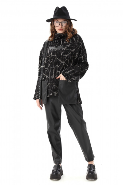 Брюки, джемпер NikVa 1002-1 чёрная геометрия - фото 2