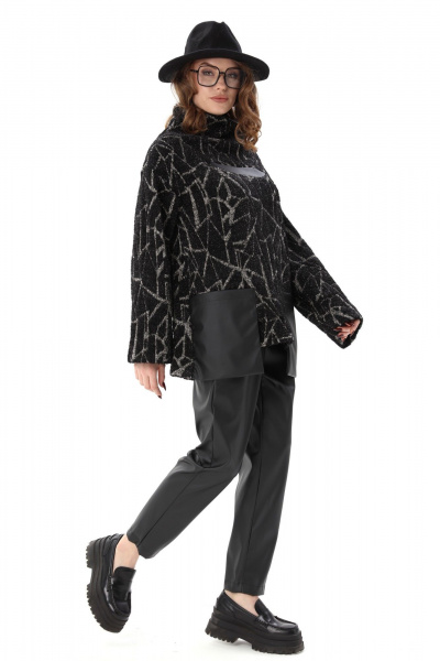 Брюки, джемпер NikVa 1002-1 чёрная геометрия - фото 4