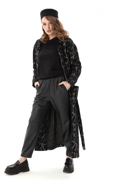 Брюки, кардиган NikVa 1003-1 чёрная геометрия и чёрный - фото 11