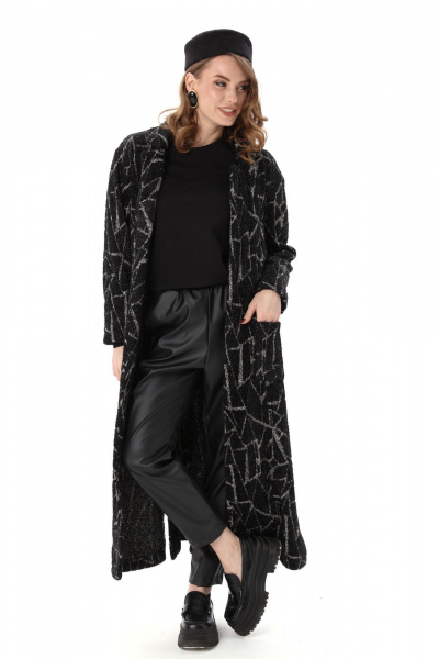 Брюки, кардиган NikVa 1003-1 чёрная геометрия и чёрный - фото 10