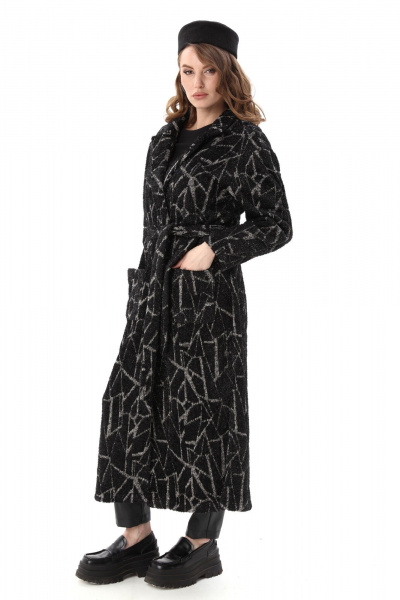 Брюки, кардиган NikVa 1003-1 чёрная геометрия и чёрный - фото 9