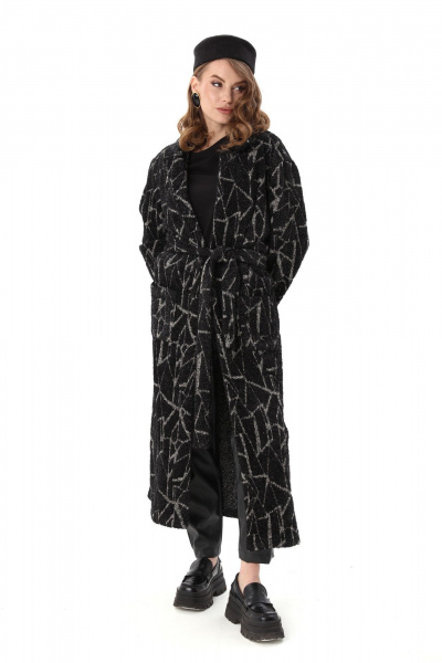 Брюки, кардиган NikVa 1003-1 чёрная геометрия и чёрный - фото 2