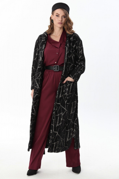 Кардиган NikVa 1004-1 чёрная геометрия - фото 11