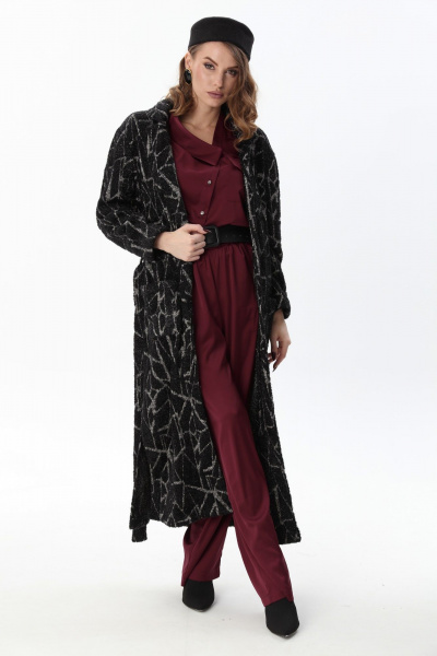 Кардиган NikVa 1004-1 чёрная геометрия - фото 9