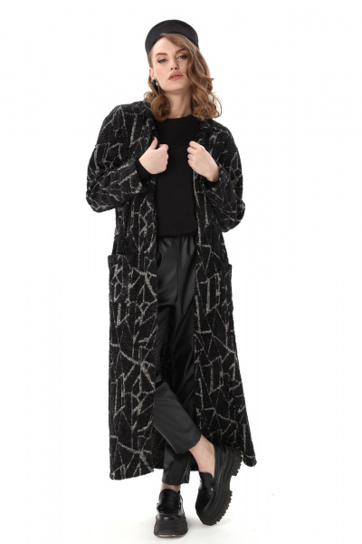 Кардиган NikVa 1004-1 чёрная геометрия - фото 8