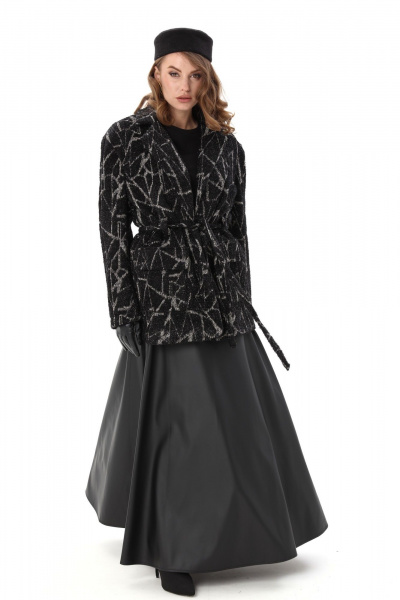 Кардиган, юбка NikVa 1005-1 чёрная геометрия и чёрный - фото 10