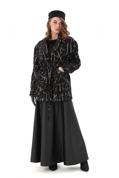 Кардиган, юбка NikVa 1005-1 чёрная геометрия и чёрный - фото 8