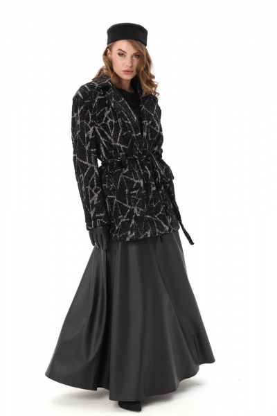 Кардиган, юбка NikVa 1005-1 чёрная геометрия и чёрный - фото 7