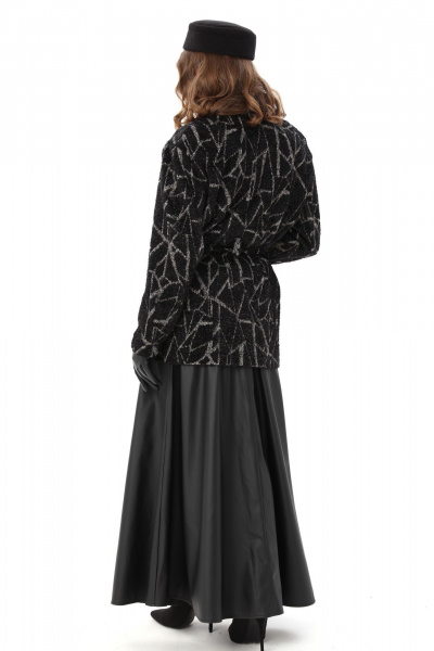 Кардиган, юбка NikVa 1005-1 чёрная геометрия и чёрный - фото 6