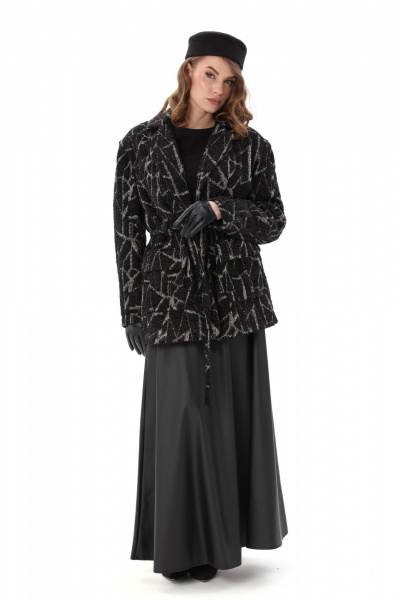 Кардиган, юбка NikVa 1005-1 чёрная геометрия и чёрный - фото 3