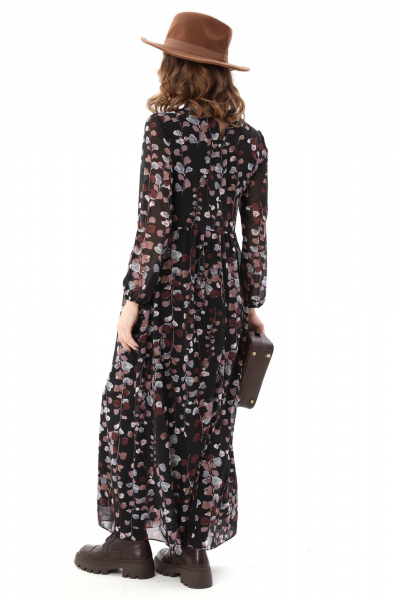 Платье NikVa 801-7 листья мультиколор - фото 10