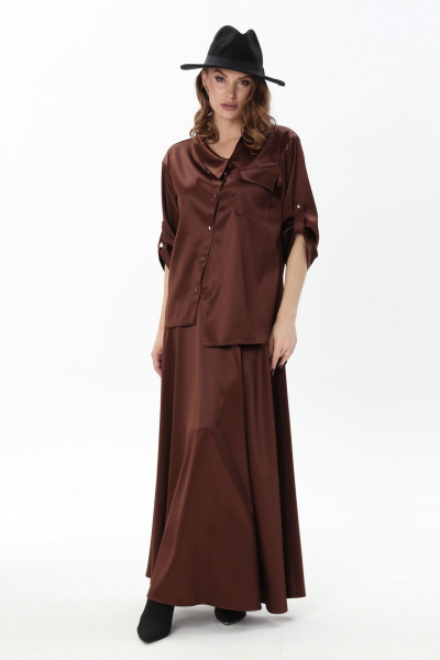 Юбка NikVa 813-19 шоколад - фото 3