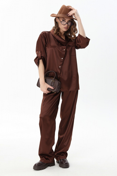 Брюки, жакет NikVa 901-12 шоколад - фото 5